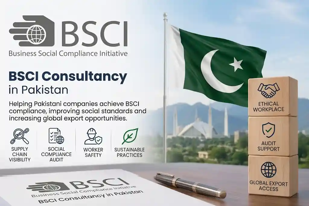 BSCI Compliance Pakistan amfori BSCI Consultancy Pakistan BSCI Audit Preparation Pakistan Social Compliance Consultancy Pakistan BSCI Certification Pakistan BSCI Compliance for Textile Industry BSCI Audit Pakistan Ethical Compliance Consultancy Pakistan